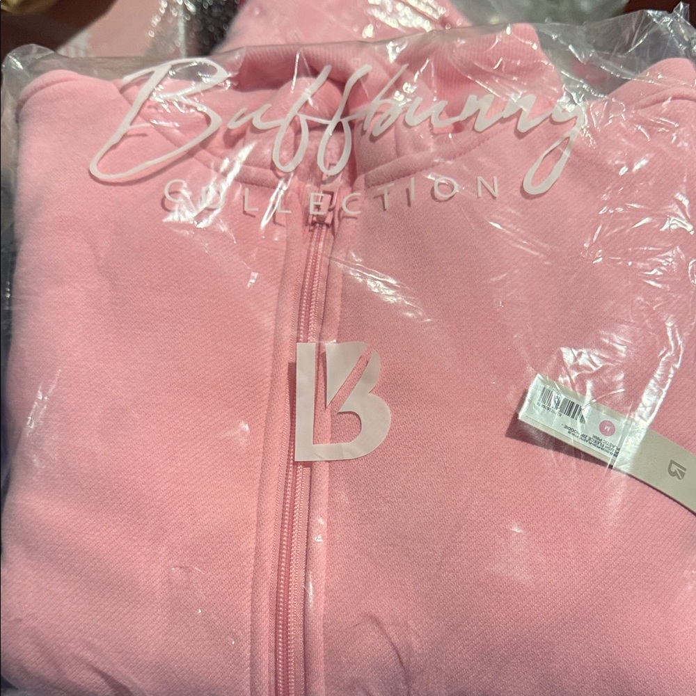 NWT Buffbunny Collection Push Fleece Zip Hoodie Plastic Pink- Medium